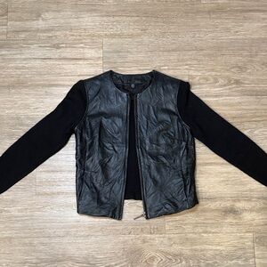 Black Leather Women's Jacket Size S